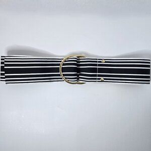 Lauren Ralph Lauren Nautical Blue & White Striped D-Ring Belt (Size S/M)